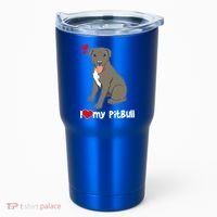 I Love My Pitbull Gift Pit Bull Terrier Gift Tumbler thumb 0