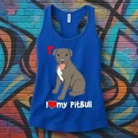 I Love My Pitbull Gift Pit Bull Terrier Gift Women's Tank Top thumb 3