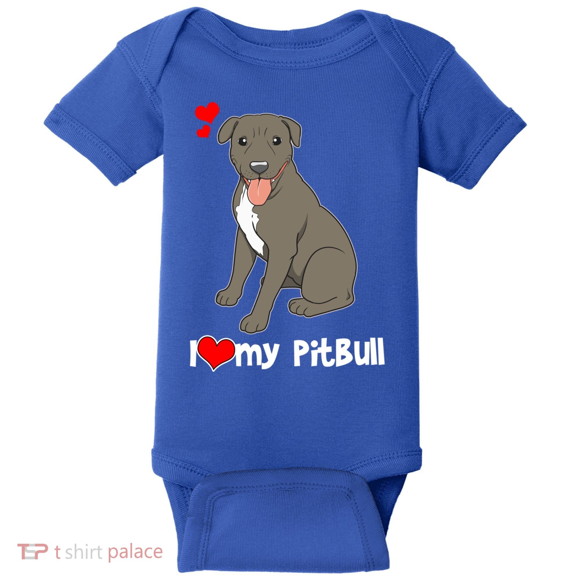 I Love My Pitbull Gift Pit Bull Terrier Gift Baby Bodysuit