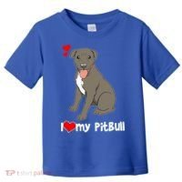 I Love My Pitbull Gift Pit Bull Terrier Gift Toddler T-Shirt thumb 0
