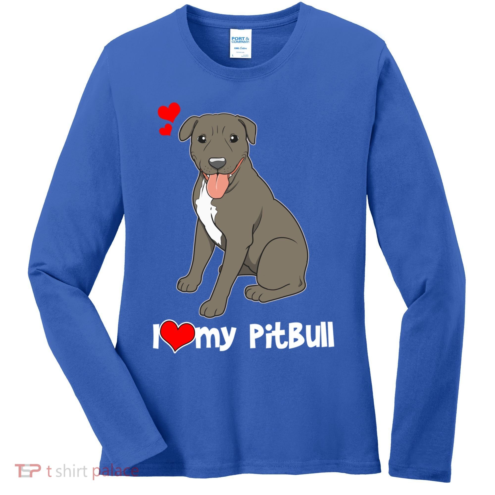 I Love My Pitbull Gift Pit Bull Terrier Gift Women's Long Sleeve Shirt