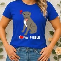 I Love My Pitbull Gift Pit Bull Terrier Gift Women's T-Shirt thumb 2