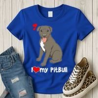 I Love My Pitbull Gift Pit Bull Terrier Gift Women's T-Shirt thumb 3