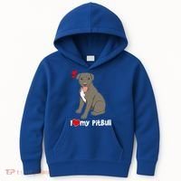 I Love My Pitbull Gift Pit Bull Terrier Gift Kids Hoodie thumb 0