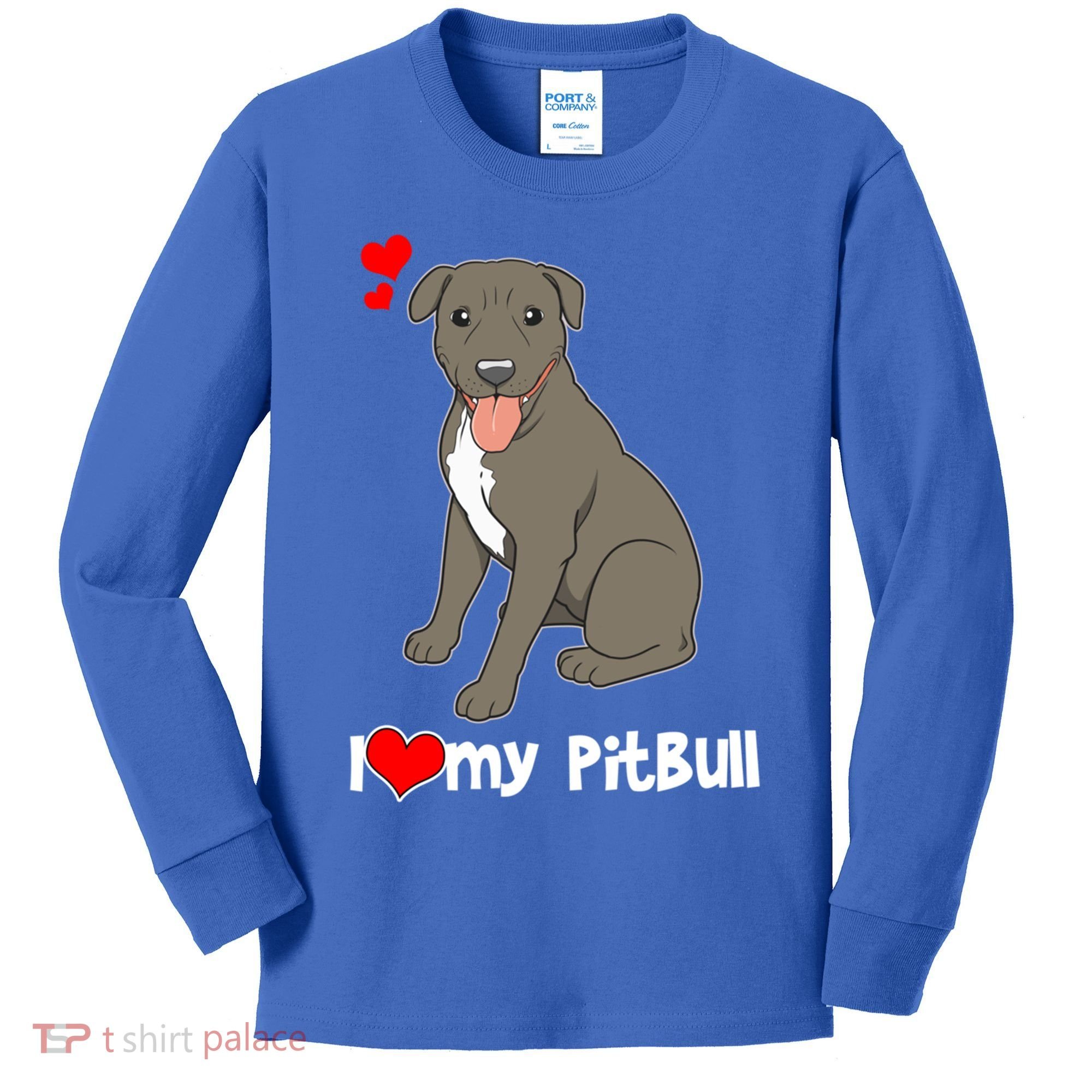 I Love My Pitbull Gift Pit Bull Terrier Gift Kids Long Sleeve Shirt