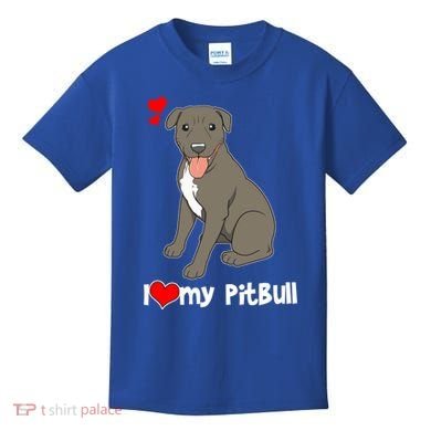 I Love My Pitbull Gift Pit Bull Terrier Gift Kids T-Shirt