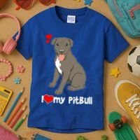 I Love My Pitbull Gift Pit Bull Terrier Gift Kids T-Shirt thumb 3