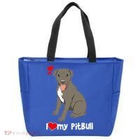 I Love My Pitbull Gift Pit Bull Terrier Gift Tote Bag thumb 0