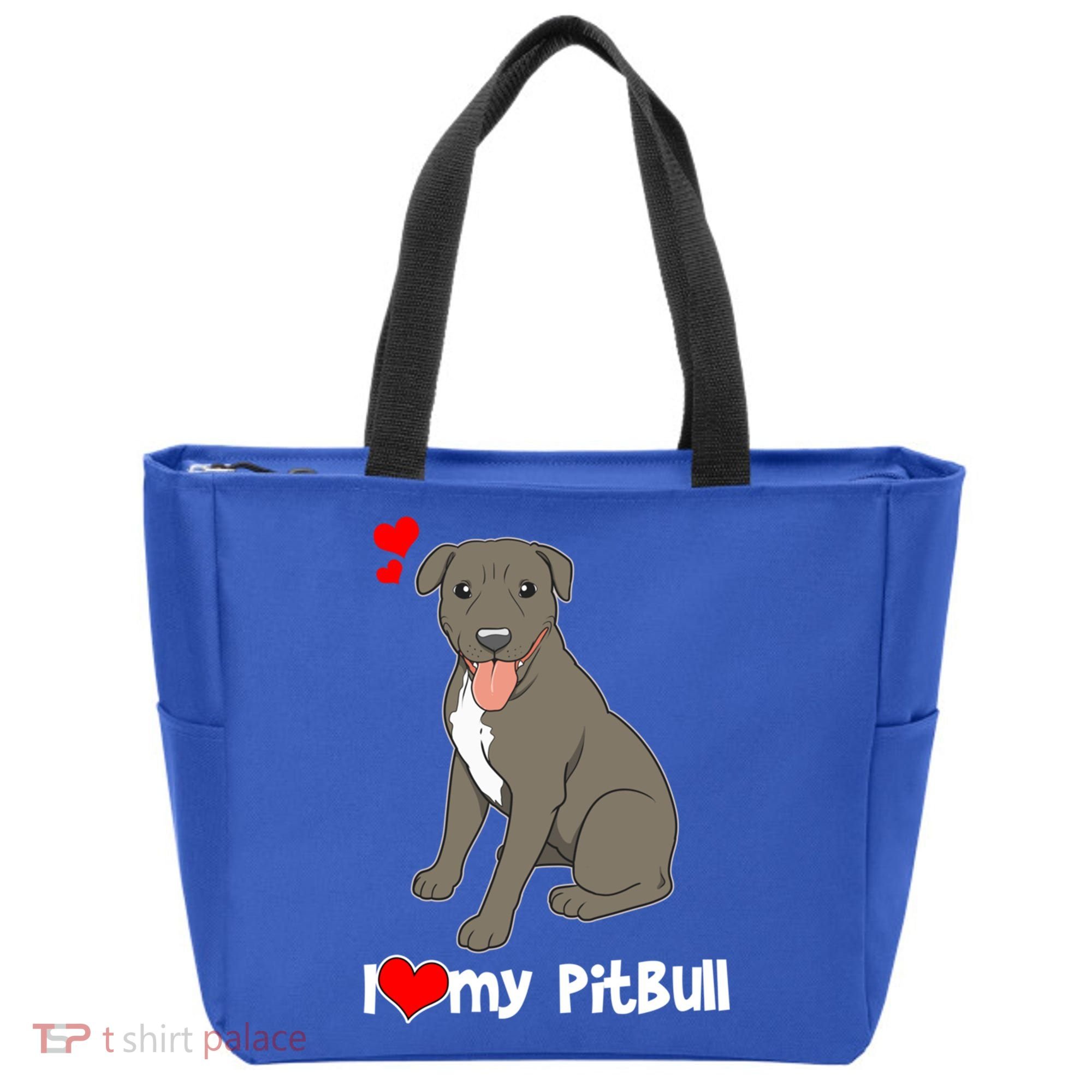 I Love My Pitbull Gift Pit Bull Terrier Gift Tote Bag