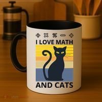 I Love Math And Cats Coffee Mug thumb 4