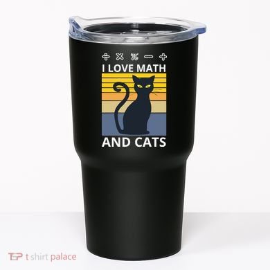 I Love Math And Cats Tumbler