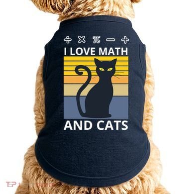 I Love Math And Cats Doggie Tank