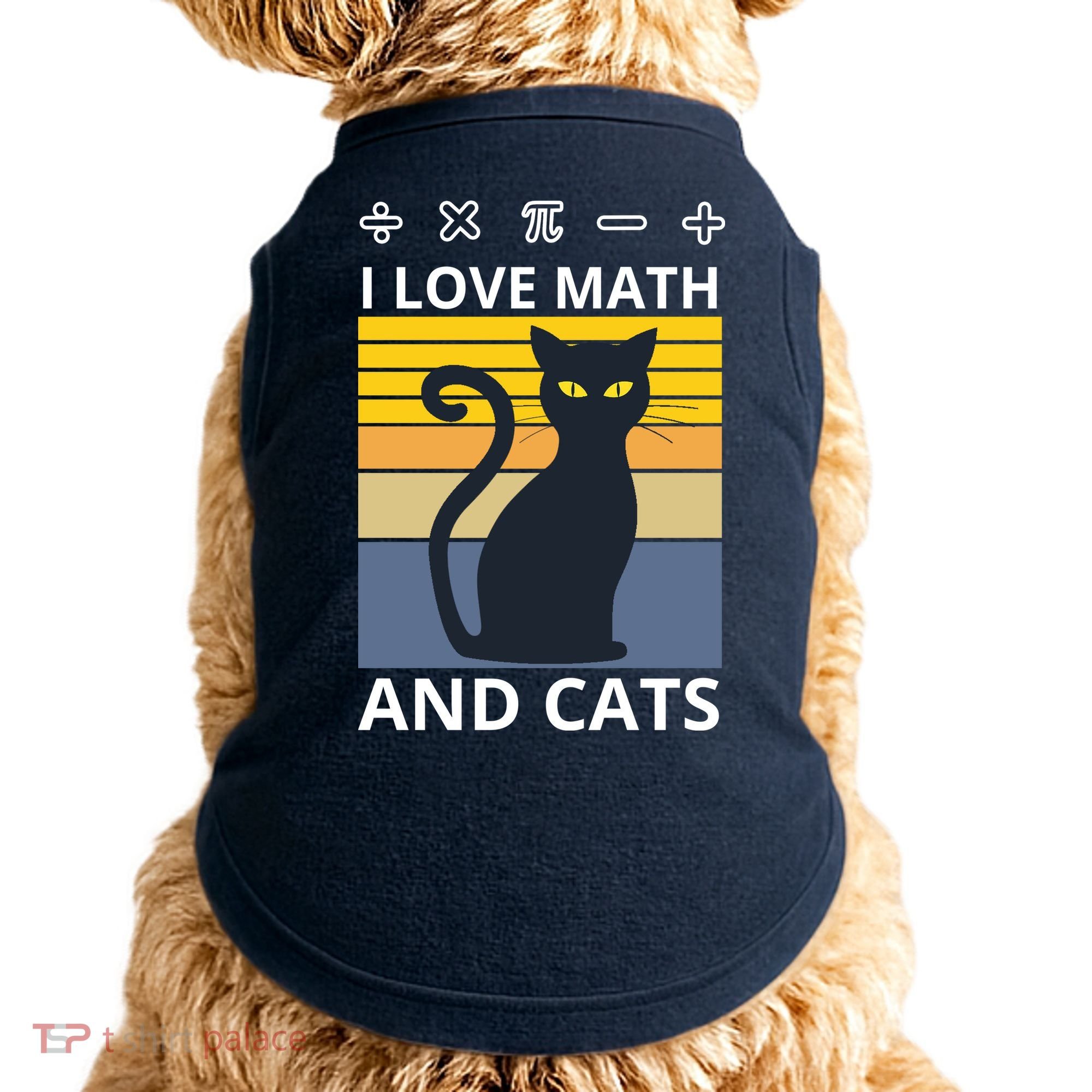 I Love Math And Cats Doggie Tank