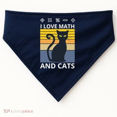 I Love Math And Cats USA-Made Doggie Bandana