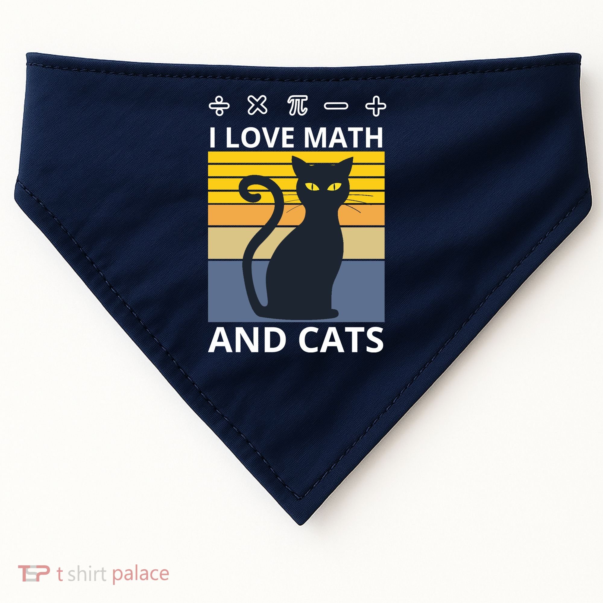 I Love Math And Cats USA-Made Doggie Bandana