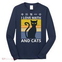 I Love Math And Cats Long Sleeve Shirt thumb 0