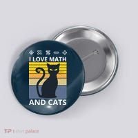 I Love Math And Cats Button thumb 0