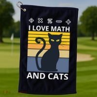 I Love Math And Cats Golf Towel thumb 1
