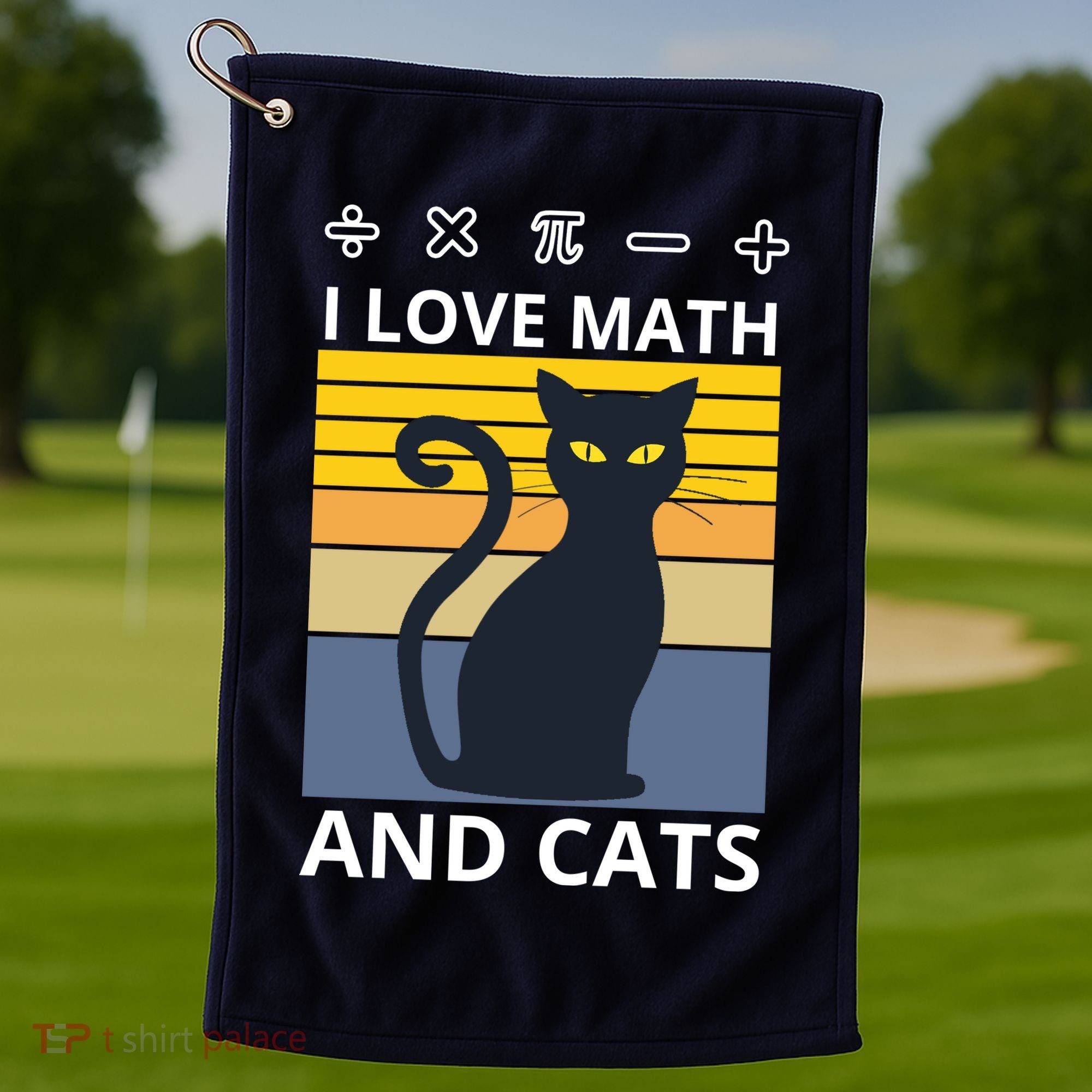 I Love Math And Cats Golf Towel
