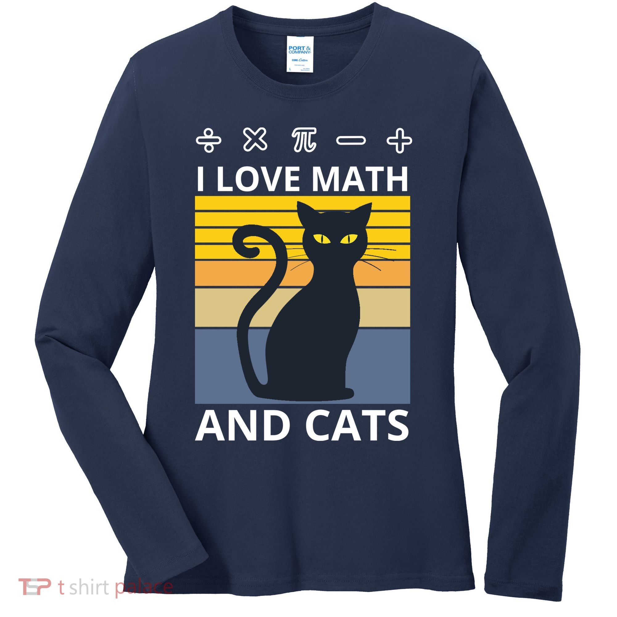 I Love Math And Cats Women's Long Sleeve Shirt