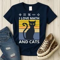 I Love Math And Cats Women's T-Shirt thumb 3