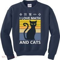 I Love Math And Cats Kids Sweatshirt thumb 0