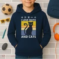 I Love Math And Cats Kids Hoodie thumb 2