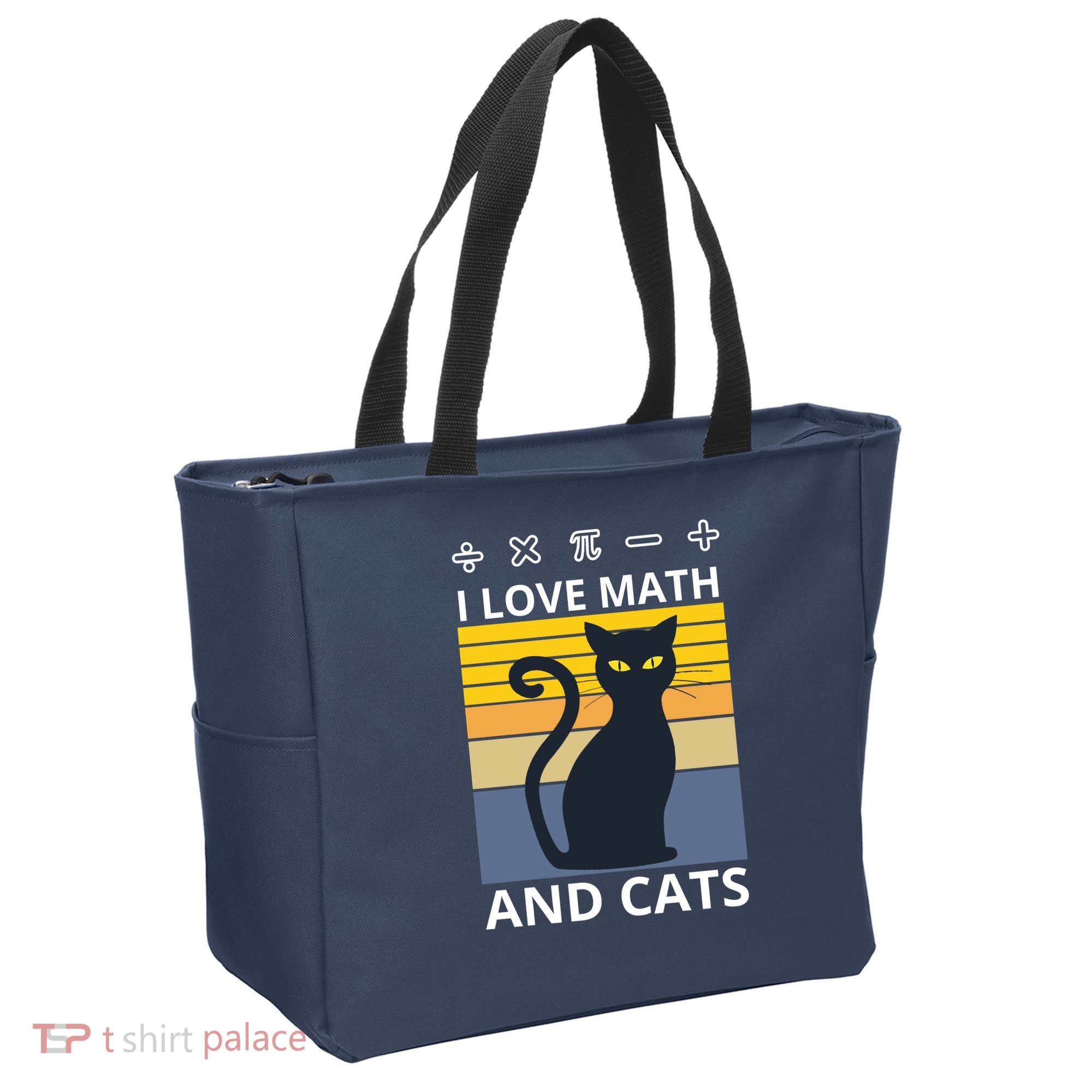 I Love Math And Cats Tote Bag
