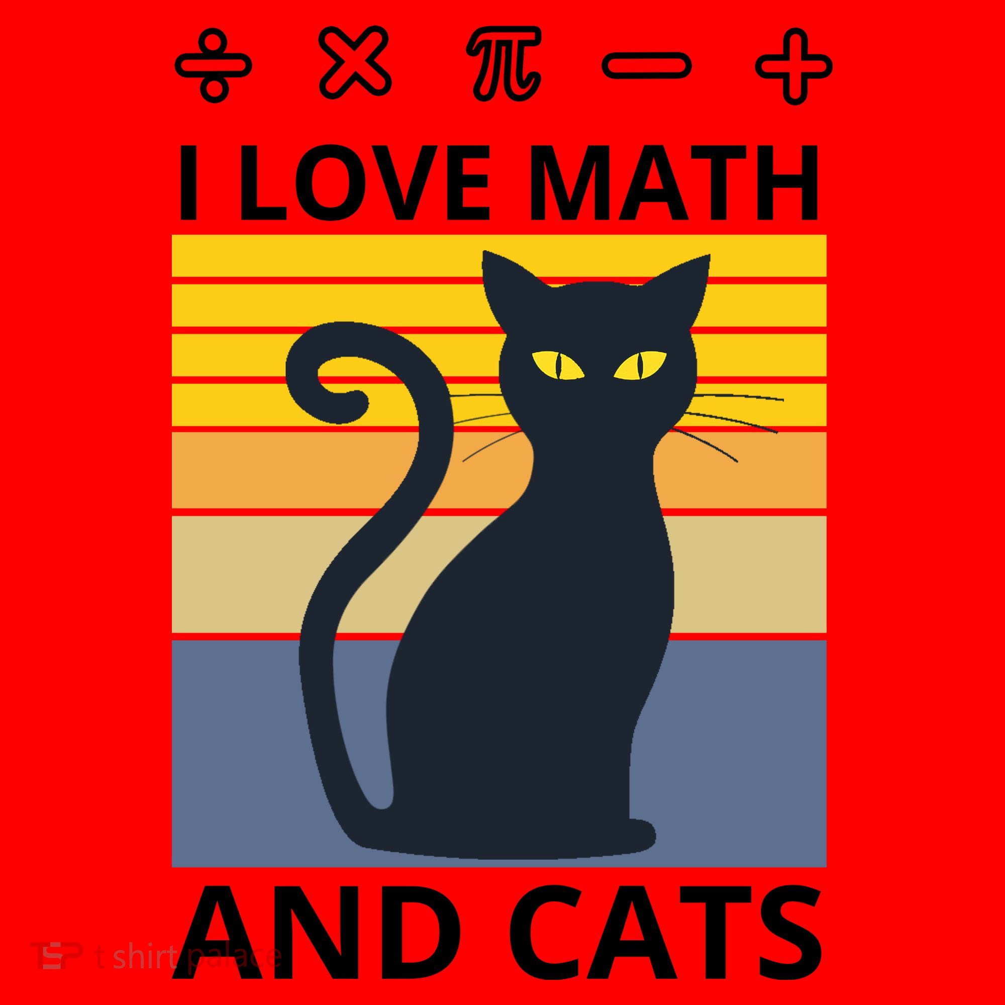 I Love Math And Cats Santa Hat