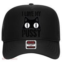 I Love My Pussy Cat Funny Halloween Cats Spiderweb Premium Hat thumb 0