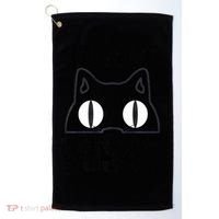 I Love My Pussy Cat Funny Halloween Cats Spiderweb Premium Golf Towel thumb 0