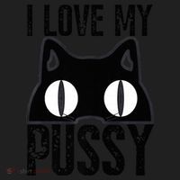 I Love My Pussy Cat Funny Halloween Cats Spiderweb Premium Golf Towel thumb 3