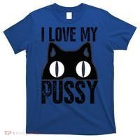 I Love My Pussy Cat Funny Halloween Cats Spiderweb Premium T-Shirt thumb 0