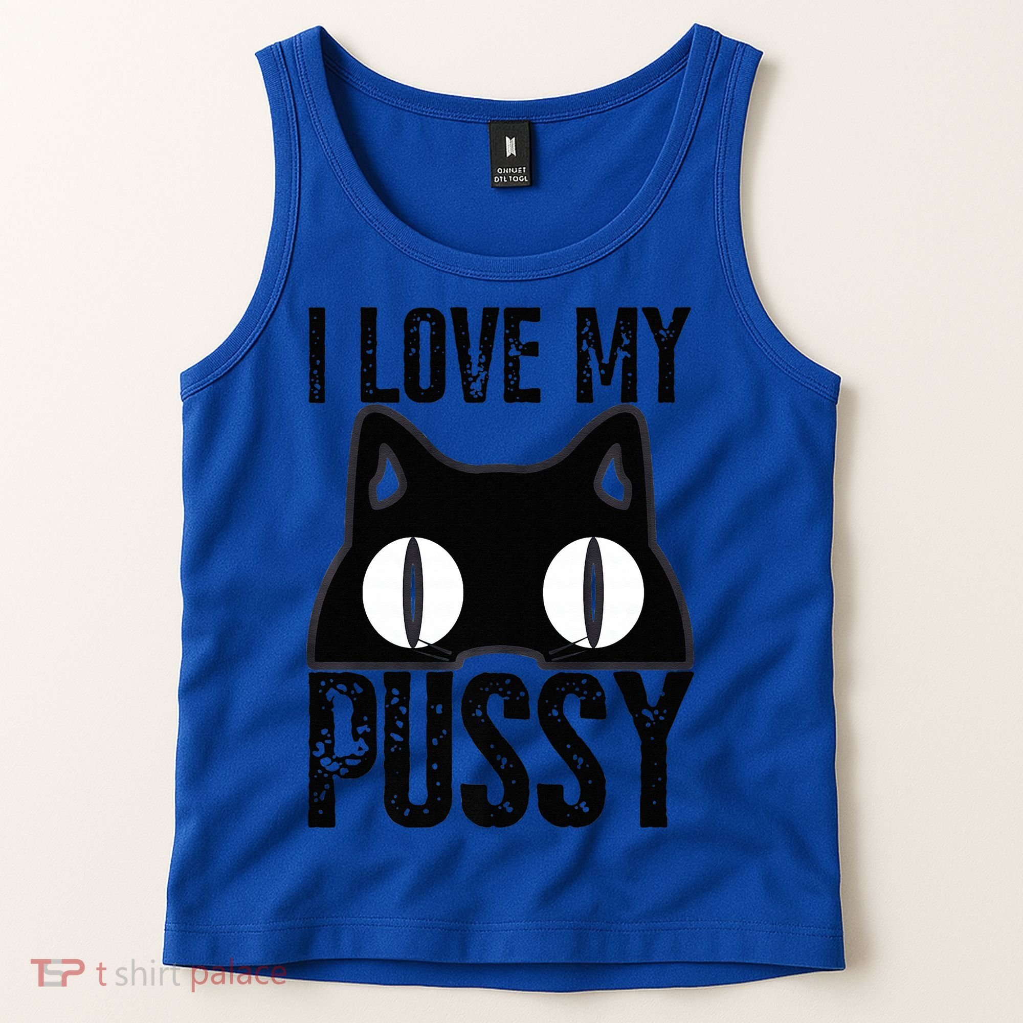 I Love My Pussy Cat Funny Halloween Cats Spiderweb Premium Tank Top