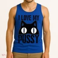 I Love My Pussy Cat Funny Halloween Cats Spiderweb Premium Tank Top thumb 3
