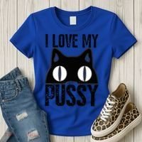 I Love My Pussy Cat Funny Halloween Cats Spiderweb Premium Women's T-Shirt thumb 3