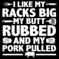 I Like My Racks Big My Butt Rubbed & Pork Pulled BBQ Ornament thumb 1