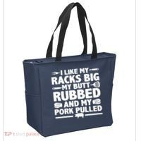 I Like My Racks Big My Butt Rubbed & Pork Pulled BBQ Tote Bag thumb 2