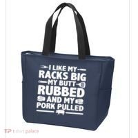 I Like My Racks Big My Butt Rubbed & Pork Pulled BBQ Tote Bag thumb 3