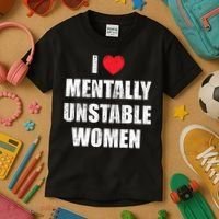I Love Mentally Unstable Women Kids T-Shirt thumb 3