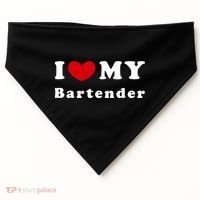 I Love My Bartender I Heart My Bartender Meaningful Gift USA-Made Doggie Bandana thumb 0