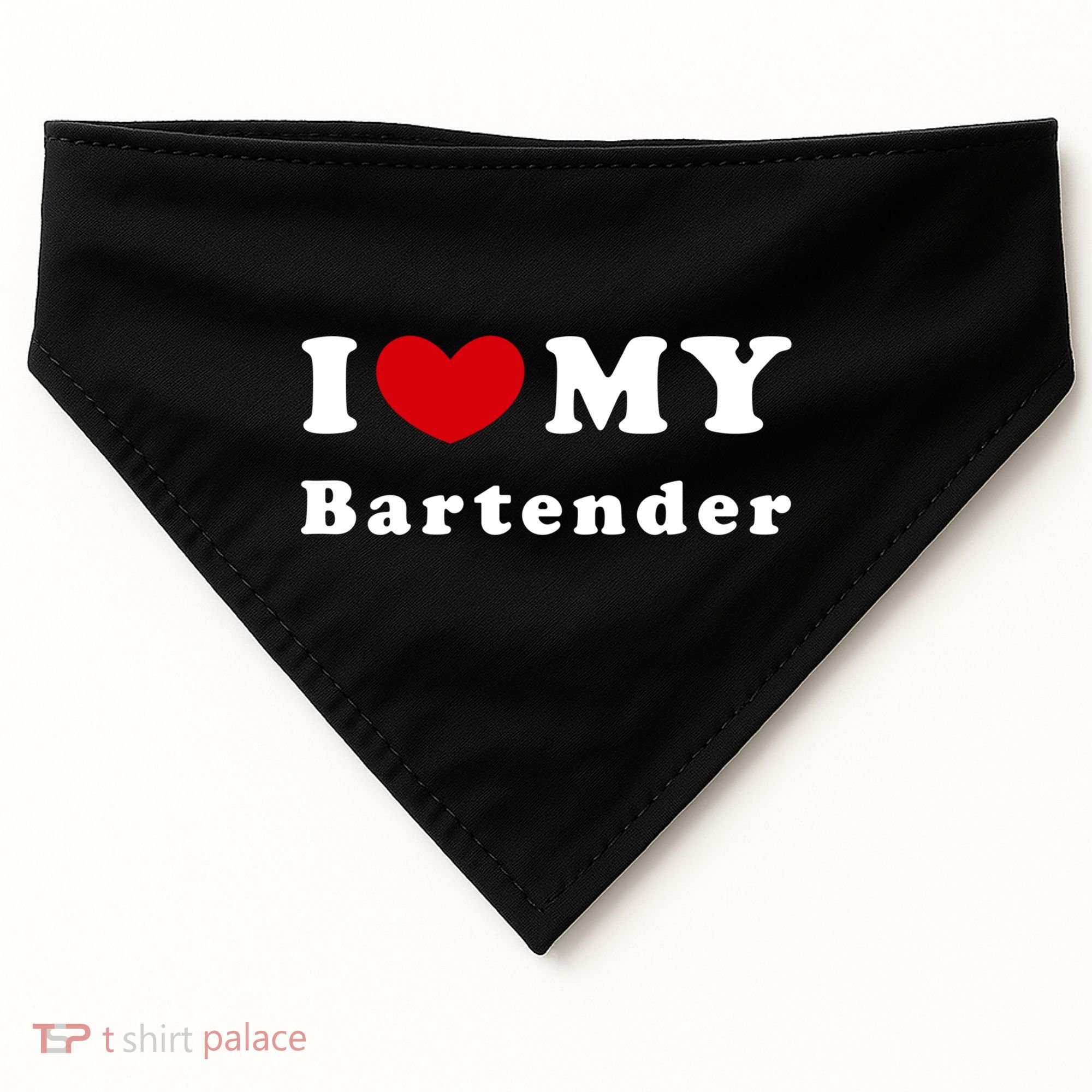I Love My Bartender I Heart My Bartender Meaningful Gift USA-Made Doggie Bandana