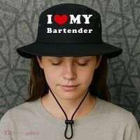 I Love My Bartender I Heart My Bartender Meaningful Gift Bucket Hat thumb 3
