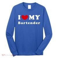 I Love My Bartender I Heart My Bartender Meaningful Gift Long Sleeve Shirt thumb 0