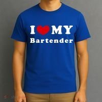 I Love My Bartender I Heart My Bartender Meaningful Gift T-Shirt thumb 3