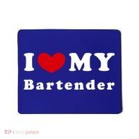 I Love My Bartender I Heart My Bartender Meaningful Gift Mousepad thumb 0