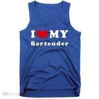 I Love My Bartender I Heart My Bartender Meaningful Gift Tank Top thumb 0