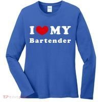 I Love My Bartender I Heart My Bartender Meaningful Gift Women's Long Sleeve Shirt thumb 0