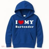 I Love My Bartender I Heart My Bartender Meaningful Gift Kids Hoodie thumb 0