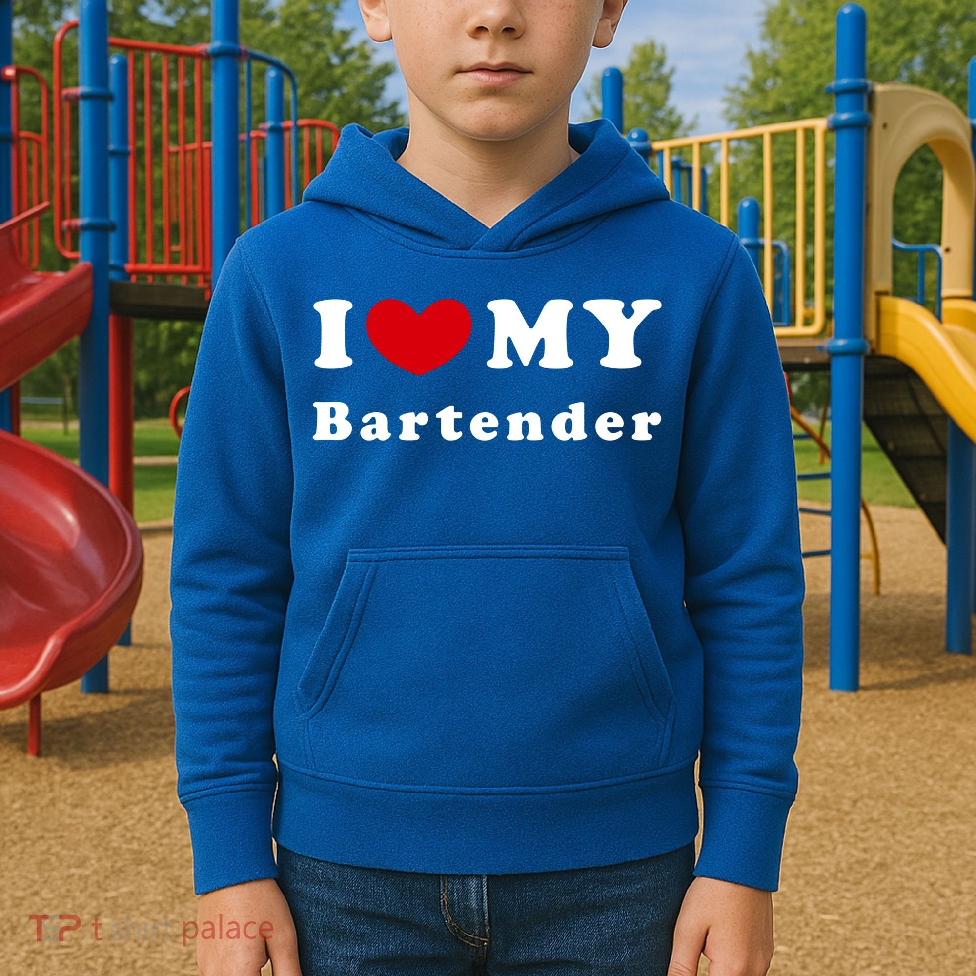 I Love My Bartender I Heart My Bartender Meaningful Gift Kids Hoodie